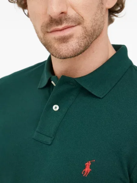 Fular Polo Ralph Lauren din piele de căprioară cu franjuri albastru