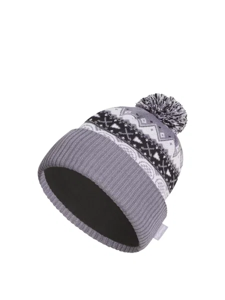 ADIDAS PERFORMANCE Sportska kapa CLIMAWARM POM lila / crna / prljavo bijela