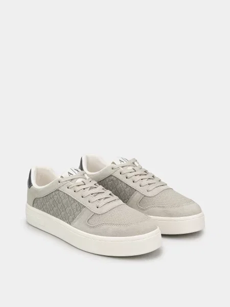 Кожаные кеды Armani Exchange серые