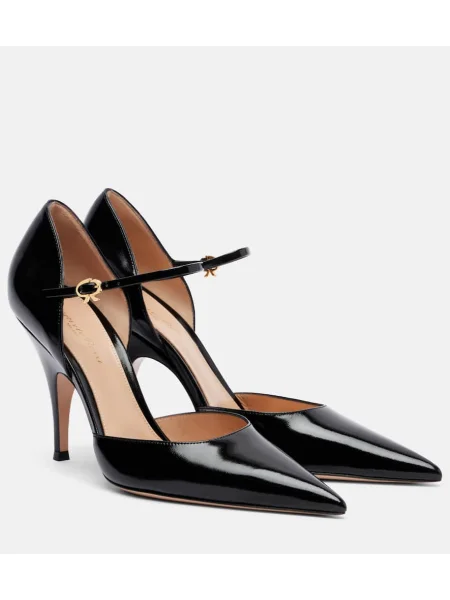 Pantofi cu toc Gianvito Rossi din piele de lac negru