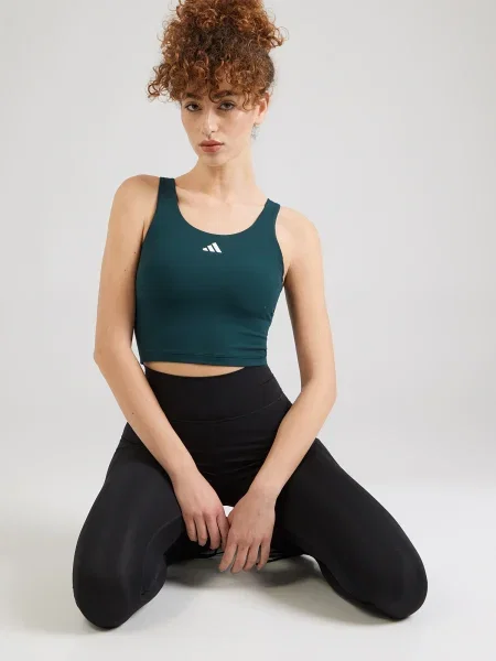 ADIDAS PERFORMANCE Športová podprsenka Studio All Me tmavozelená / biela zelená