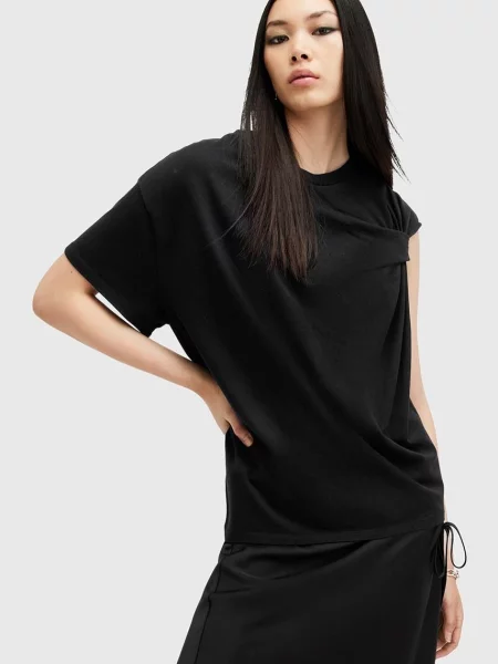 Тениска AllSaints ONYX TWIST черно