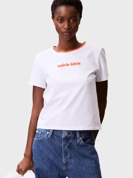 Футболка Calvin Klein Jeans ретро белая