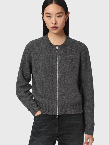 AllSaints cardigan pentru femei cu amestec de lână EFFIE gri