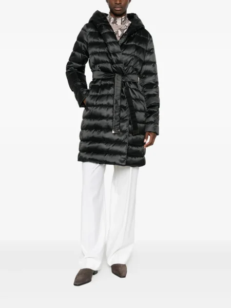 Palton Max Mara cu glugă negru