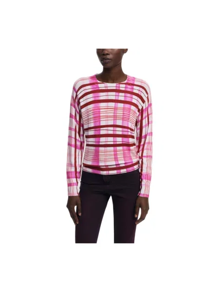 Sweter Desigual w kratkę biały