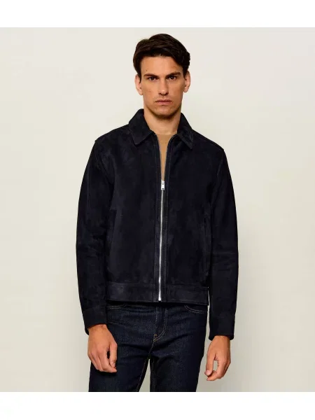 BOSS BLACK Geacă | piele întoarsă negru