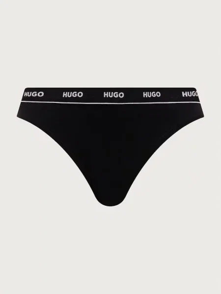 HUGO tangá dámske s elastanom TRIPLET THONG DESIGN béžová