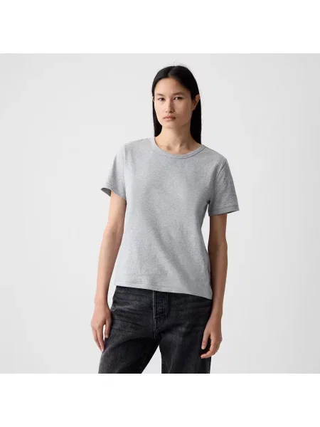 Tričko GAP Basic Tee Heather Grey M šedé