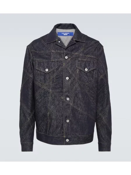 Geacă de blugi Junya Watanabe cu broderie albastru