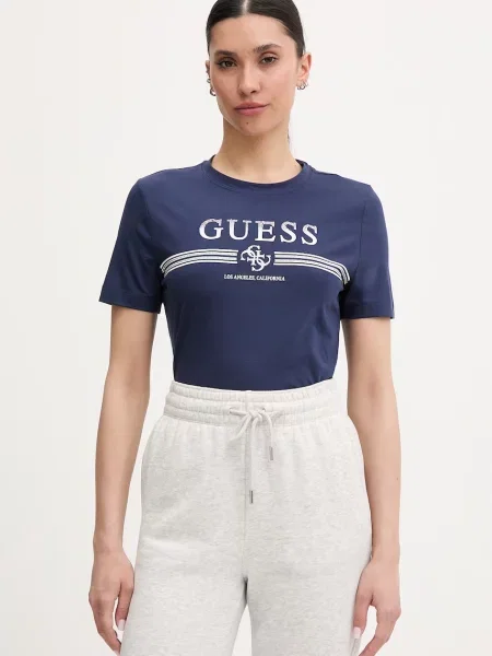 Guess t-shirt γυναικείο με ελαστάν SIENA μπλε