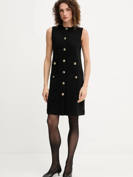 Luisa Spagnoli rochie din lână mini drept negru