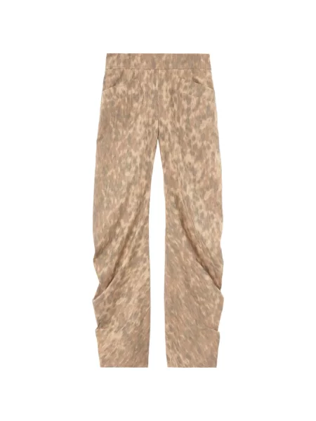 Pantaloni Ganni cu imagine cu model leopard evazate