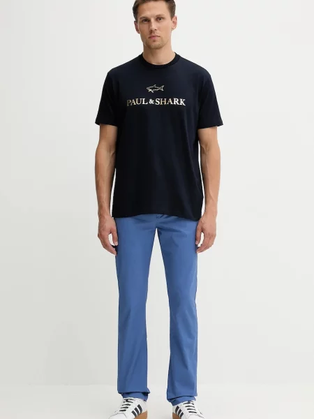 Футболка Paul&Shark Knitwear з принтом синій