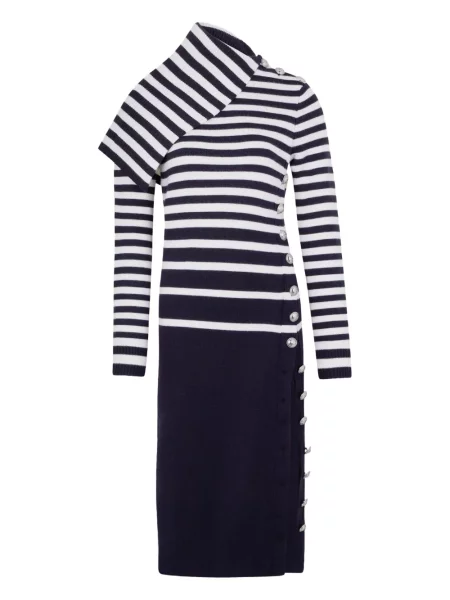 Rochie midi Rabanne de lână până la genunchi de costum albastru