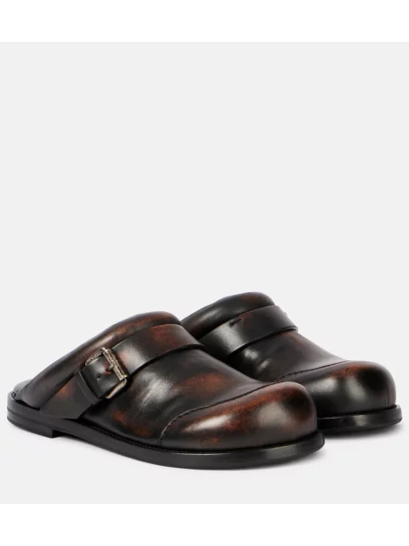 Papuci tip mules Acne Studios din piele maro