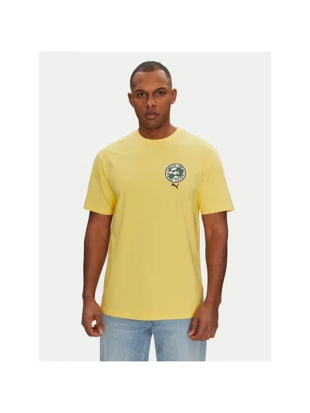 Puma Marškinėliai Graphics Super Relaxed Fit geltona