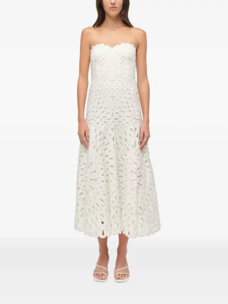 Rochie midi Simkhai cu broderie din dantelă alb