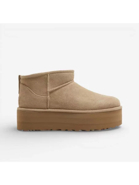 Klasické malé tenisky Ugg na platforme biela