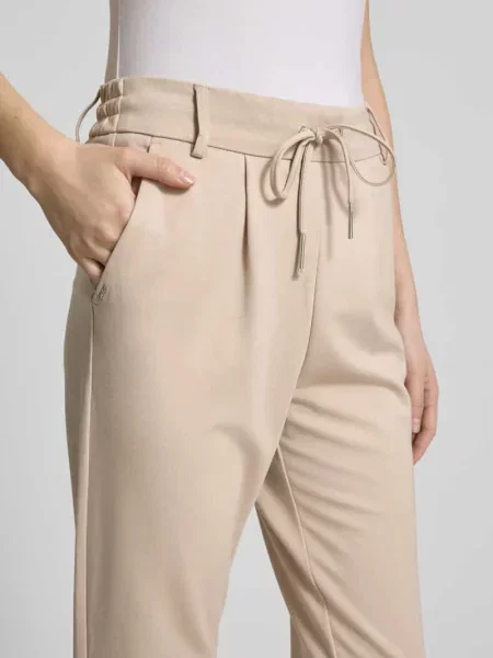 Spodnie materiałowe o kroju regular fit z mieszanki ‘POPTRASH LIFE EASY’ Only beżowe