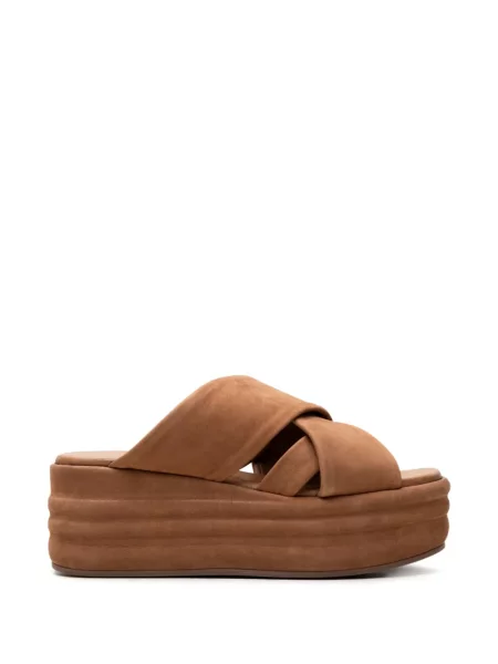 Sandale Free People cu platformă cu bretele maro
