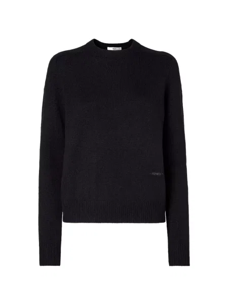 Pulover Fendi cu broderie cu decolteu rotund negru