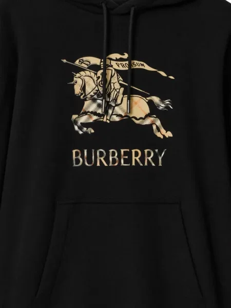 Суичър с качулка Burberry с принт черно