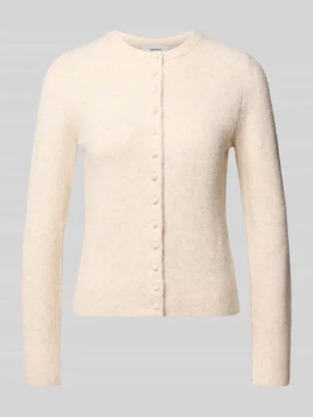 Kardigan rozpinany o kroju slim fit z dodatkiem wełny model Sia' Topshop biały