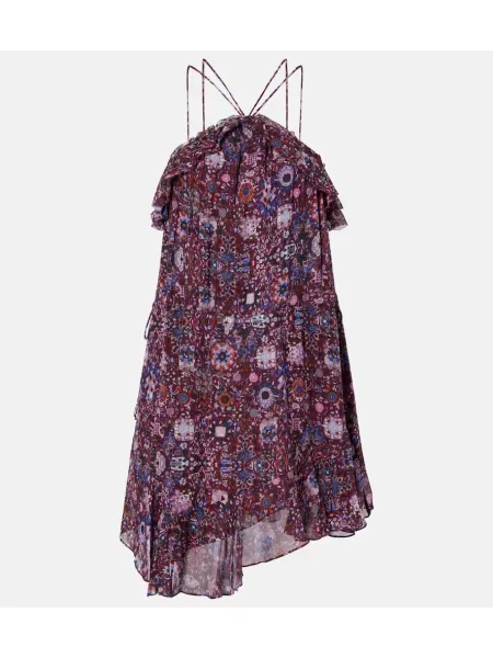 Rochie Marant Etoile cu model floral cu gât halter violet