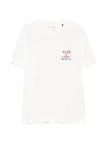 Tricou polo Marc O'polo cu broderie alb