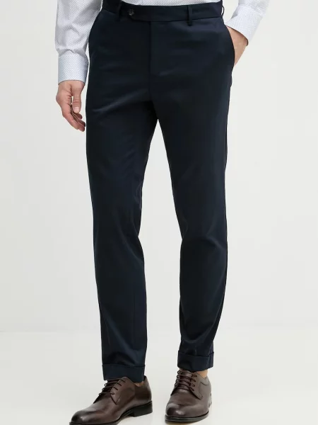 BOSS hlače za muškarce od pamuka s elastanom Genius plava