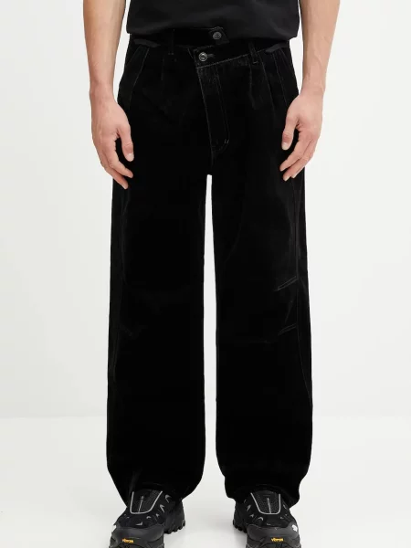 Andersson Bell pantaloni de catifea Crossover Carpenter Wide-Leg bărbați drepți negru