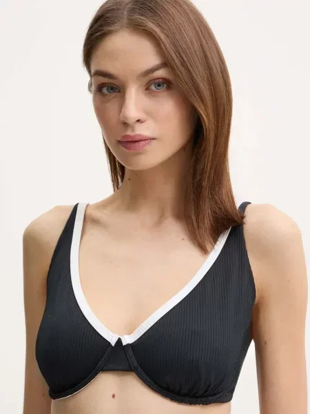 Plavková podprsenka Hollister Co. měkký košík černá