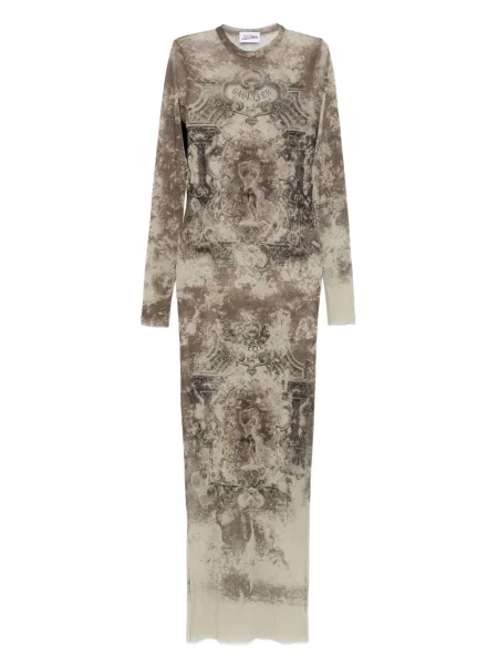 Maksi sukienka maxi Jean Paul Gaultier z nadrukiem garniturowa