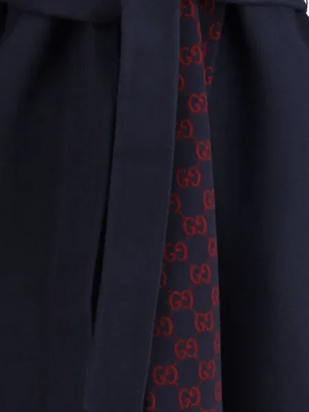 Palton Gucci cu glugă albastru