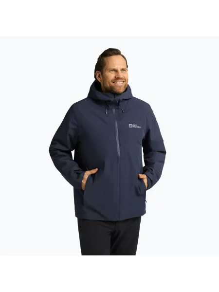 Geacă de puf pentru bărbați Jack Wolfskin Wisper Ins midnight sky/dark navy albastru închis