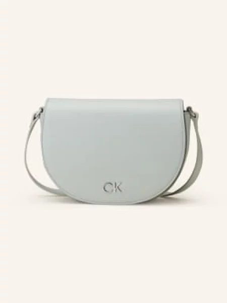 Lniana torebka Calvin Klein miętowa