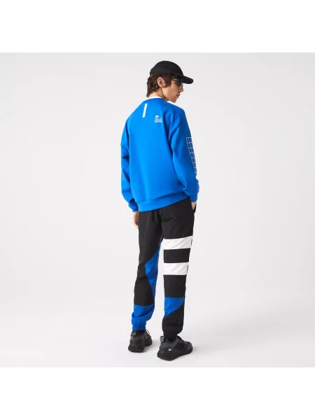 Lacoste Patchworkowe Wodoodporne Spodnie Dresowe granatowe