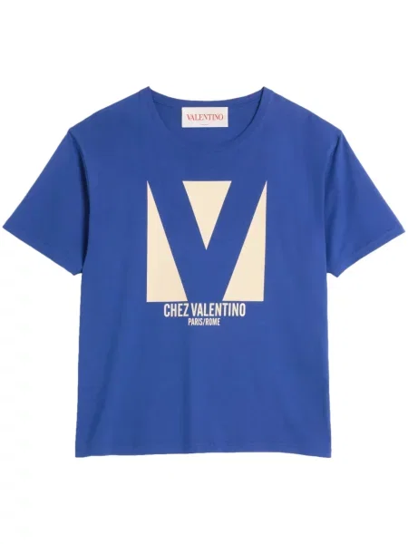 Tricou Valentino Garavani cu imagine albastru