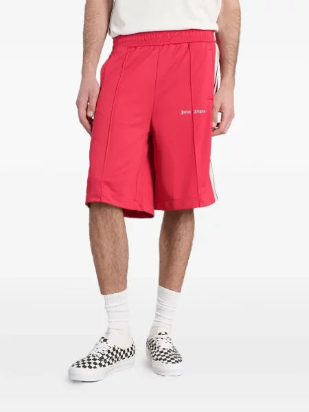 Pantaloni scurți Palm Angels cu dungi cu imagine roșu