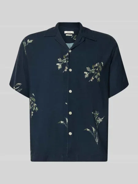 Koszula casualowa o kroju regular fit z czystej model TERRY' Selected Homme granatowa
