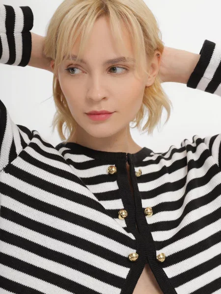 CHER INTERTOP Кофта Білий/чорний Без підкладки білий