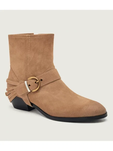 Pinko Cizme cowboy Jane 07 | piele întoarsă bej