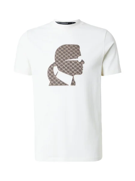 Karl Lagerfeld Tricou maro mokka / negru alb