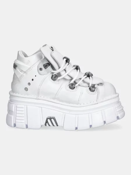 New Rock sneakers din piele Napa Blanca Tower Blanco + Lateral alb