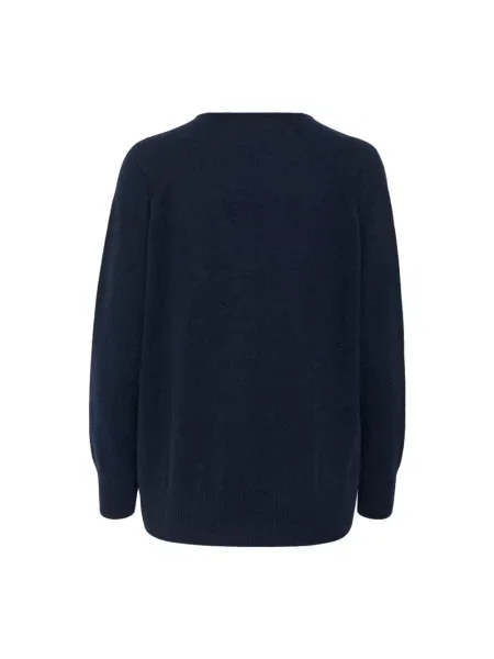 Sweter Inwear z dekoltem w serek niebieski