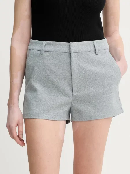 Gestuz pantaloni scurti femei melanj medium waist gri