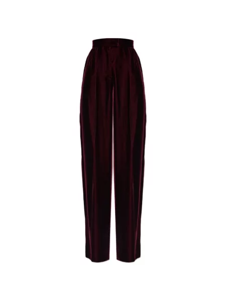 Pantaloni Valentino Garavani de catifea roșu