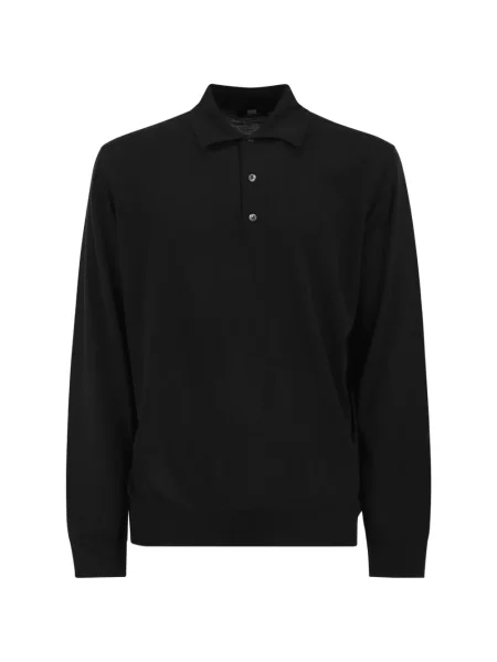 Koszulka polo Alpha Studio wełniana czarna