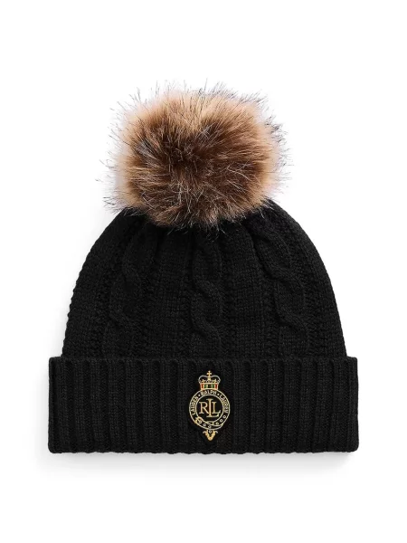 Kapa z dodatkom volne Lauren Ralph Lauren črna